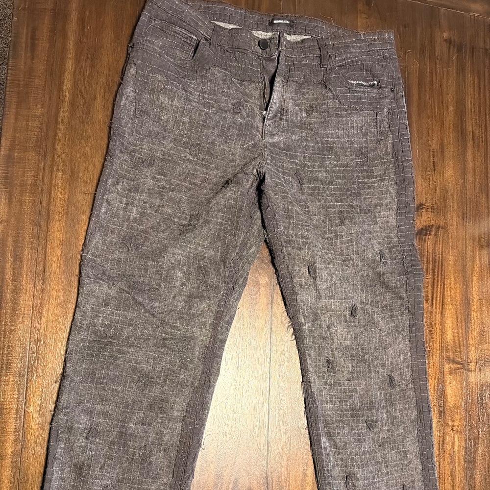 Men’s denim black textured western style jeans - Size 38/30